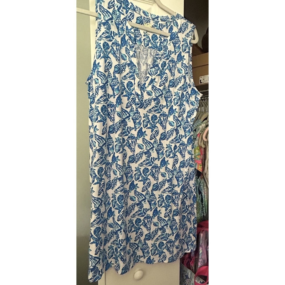 Lilly Pulitzer Dev Dress Resort White Shell Collector Size XL Preppy Beach